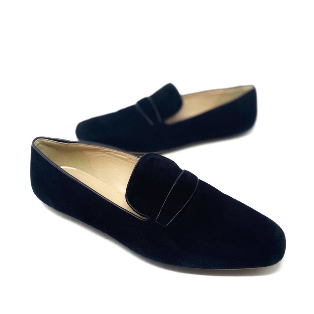J. Crew Black Suede Georgie Penny Loafers Size 9.5